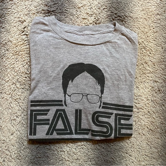 The Office Dwight Schrute False Tee Shirt Mens Small Grey Black T Shirt - Picture 5 of 5